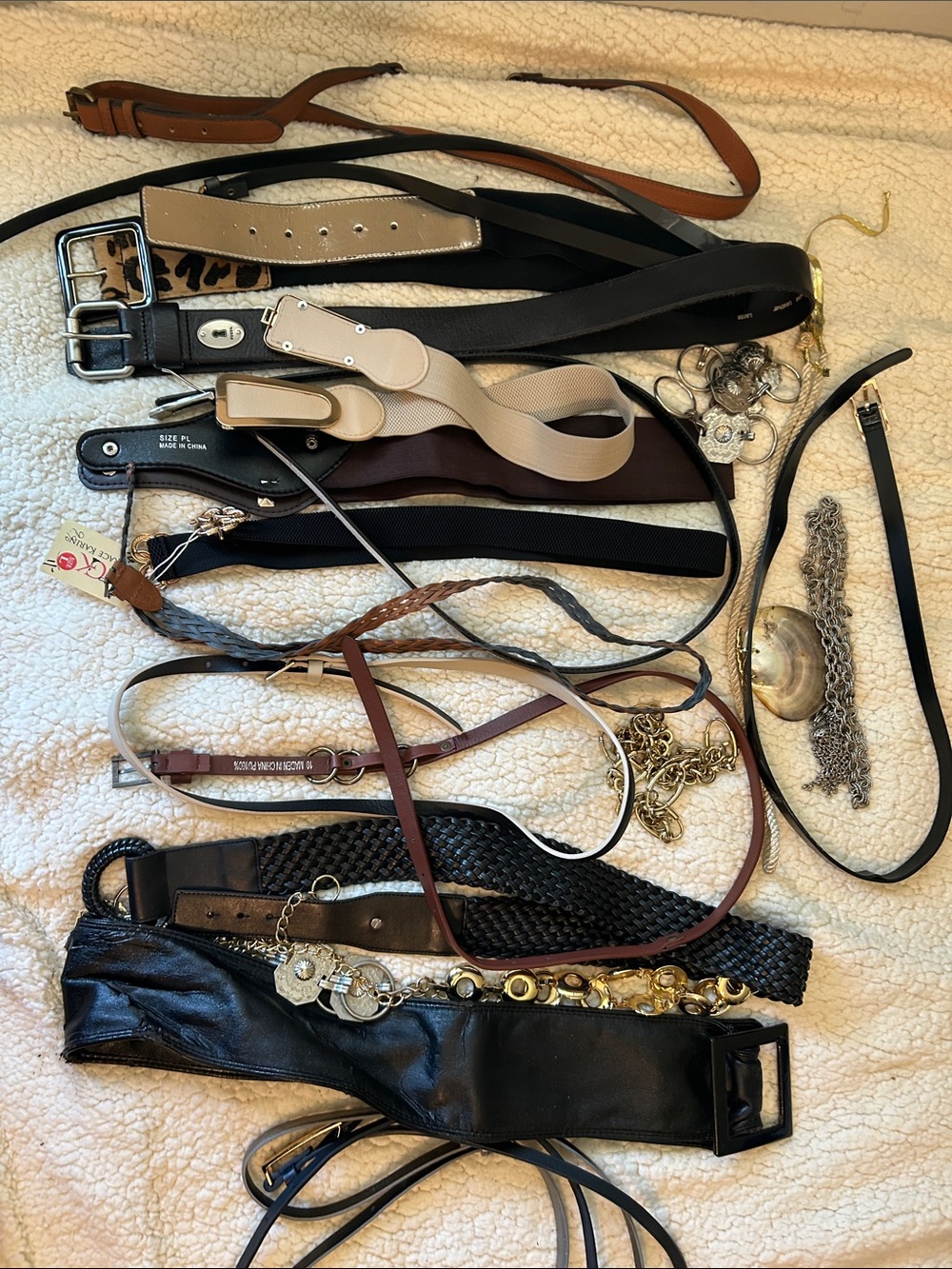 Mixed Women's Belt Set - Black, Brown, Tan, Beige, Cream